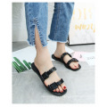 2021 Fashion women shoes slipper Flat Casual shoes Women Jelly Slide Slippers PVC Sandals Outdoor Flat Two Belt Slide Slipper